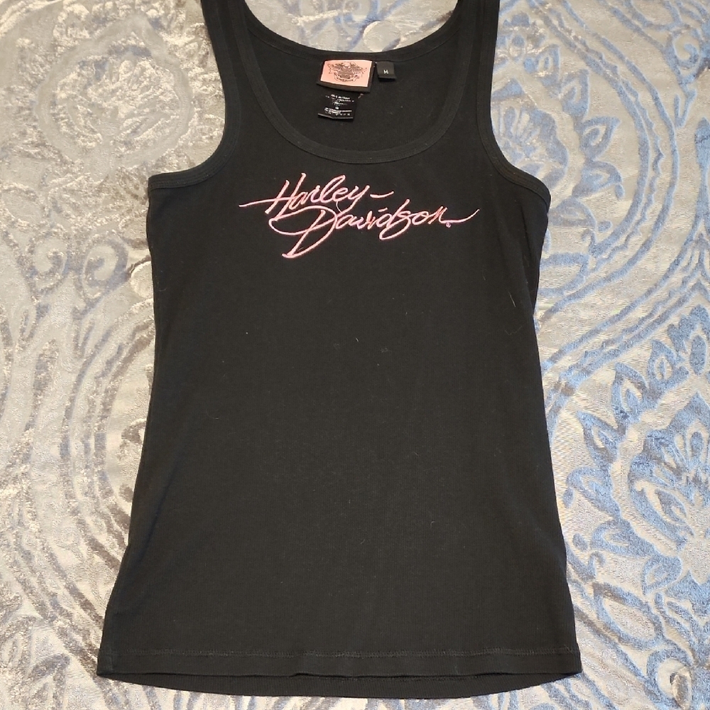 Harley-Davidson Black Tank with Pink Logo
